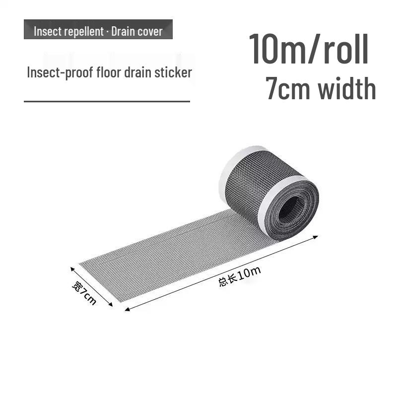 Self-Adhesive Cuttable Floor Drain Filter: Rectangular Hair Clog Prevention & Insect-Proof Sticker for Bathroom.
