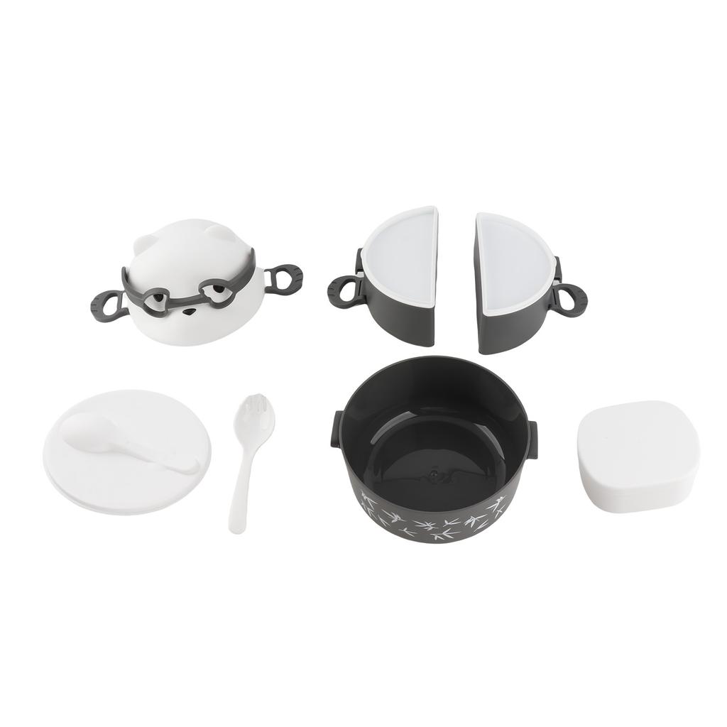 Lunch Box 2 Layers Containers Portable Lunch Box Reusable Leakproof Food Container for School Work Camping Bear