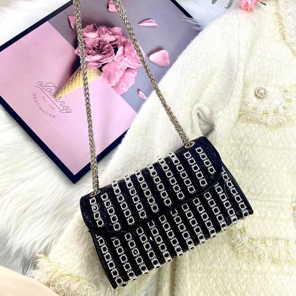 Elegante mit Diamanten besetzte Umhänge-Abendtasche für Damen