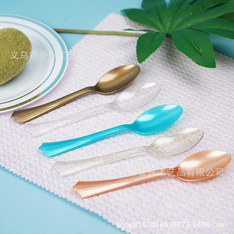 Party Birthday Spot Disposable Knives, Forks And Spoons Plastic Tableware Festive Party Dovetail Knives, Forks And Spoons Foreign Trade