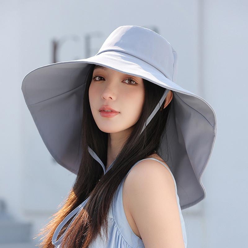 Summer Outdoor Sun Protection Cap With Neck Shield Lightweight Polyester For Women