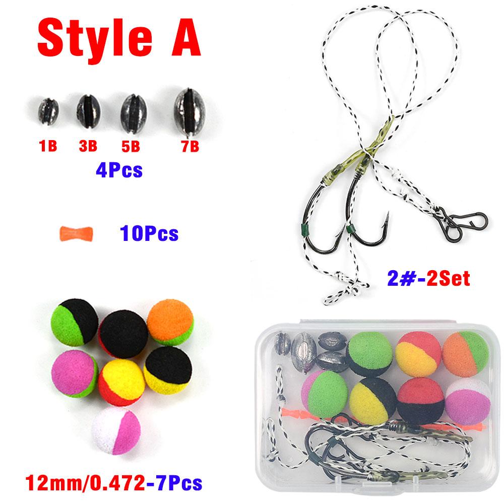 24Pcs/Box Floating Carp Bait Pop Up Boilie Fishing Bait with European Carp Fishing Ball Bait Wire Set Hooks Carp Fishing Tackles