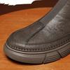 Men's Fashion Leather Boots Lightweight Waterproof Male Shoe Outdoor Casual Hiking Boots Anti-skid Zipper Motorcycle Ankle Boots