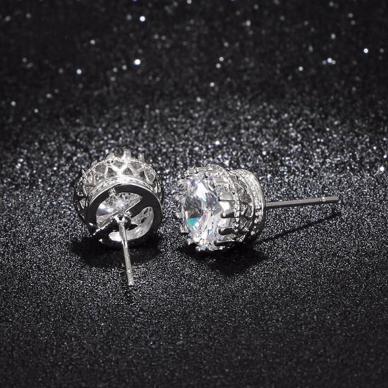 925 Sterling Silver AAA Cubic Zirconia Round Stud Earrings for Women Wedding Engagement Jewelry Fashion Female AccessoriesGood product