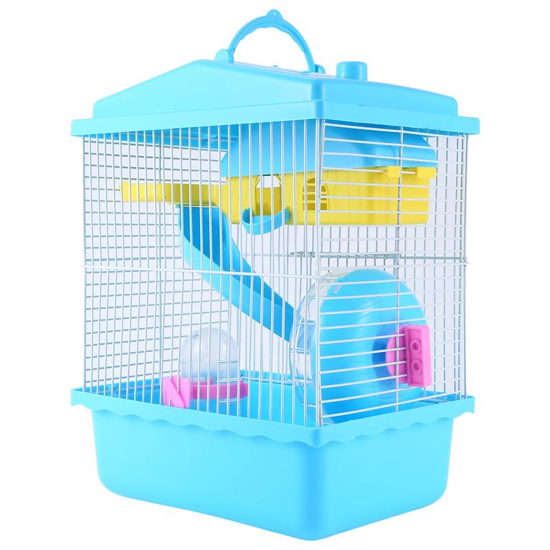 CYCLI-Pet Cage Hamster Cottage With Transparent Skylight Double Layer House For Hamster Golden Hamster Pet синий