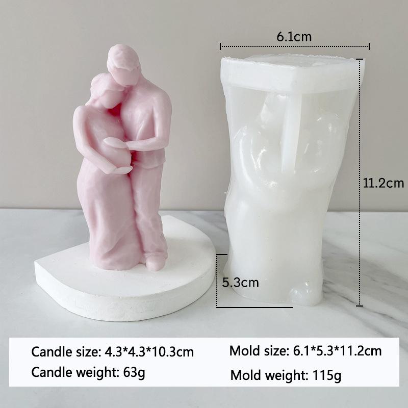 Human Growth Silicone Candle Mold Pregnant Mother Holding Baby Gypsum Form Resin Aromatherapy Soap Mould for Mother's Day Gift