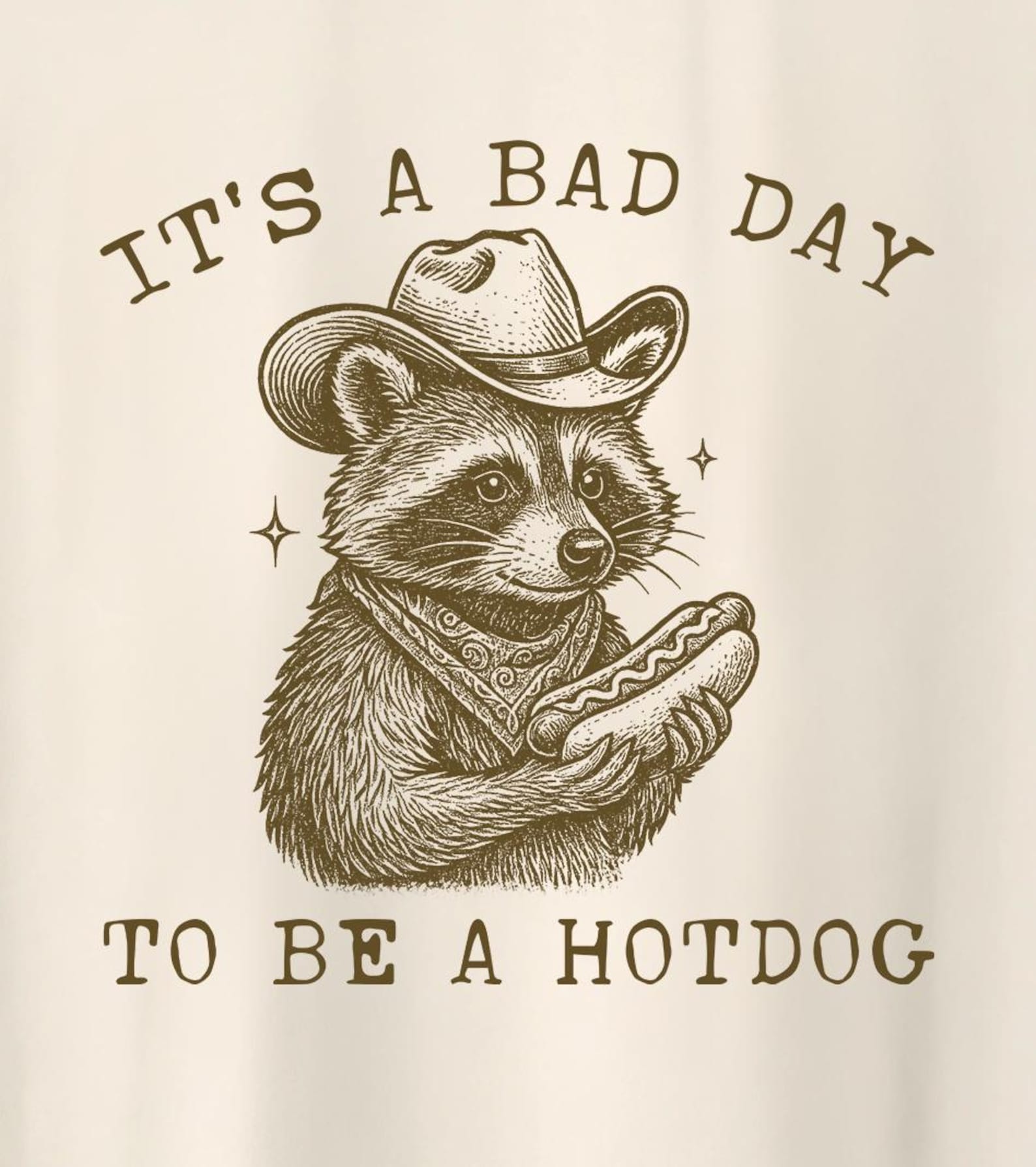 it s a Bad Day to Be a Hotdog Shirt, Funny Foodie Raccoon Meme T-Shirt 2XL