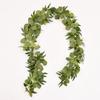 Artificial Eucalyptus Vine With Green Leaves Small Tea Roses Home Decor Wedding Party Wall Hanging