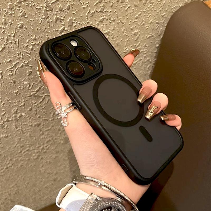 Luxury Matte Case For iPhone 17 16 15 14 11 Pro Max Plus 16Pro 15Pro 14Pro Magsafe Mag Safe Charge Anti-fingerprint Cover