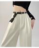 Women's Spring/Summer 2026 High Waist Loose Wide Leg Floor-Length Suit Pants
