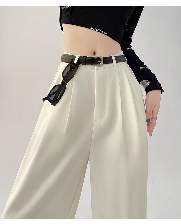 Women's Spring/Summer 2026 High Waist Loose Wide Leg Floor-Length Suit Pants