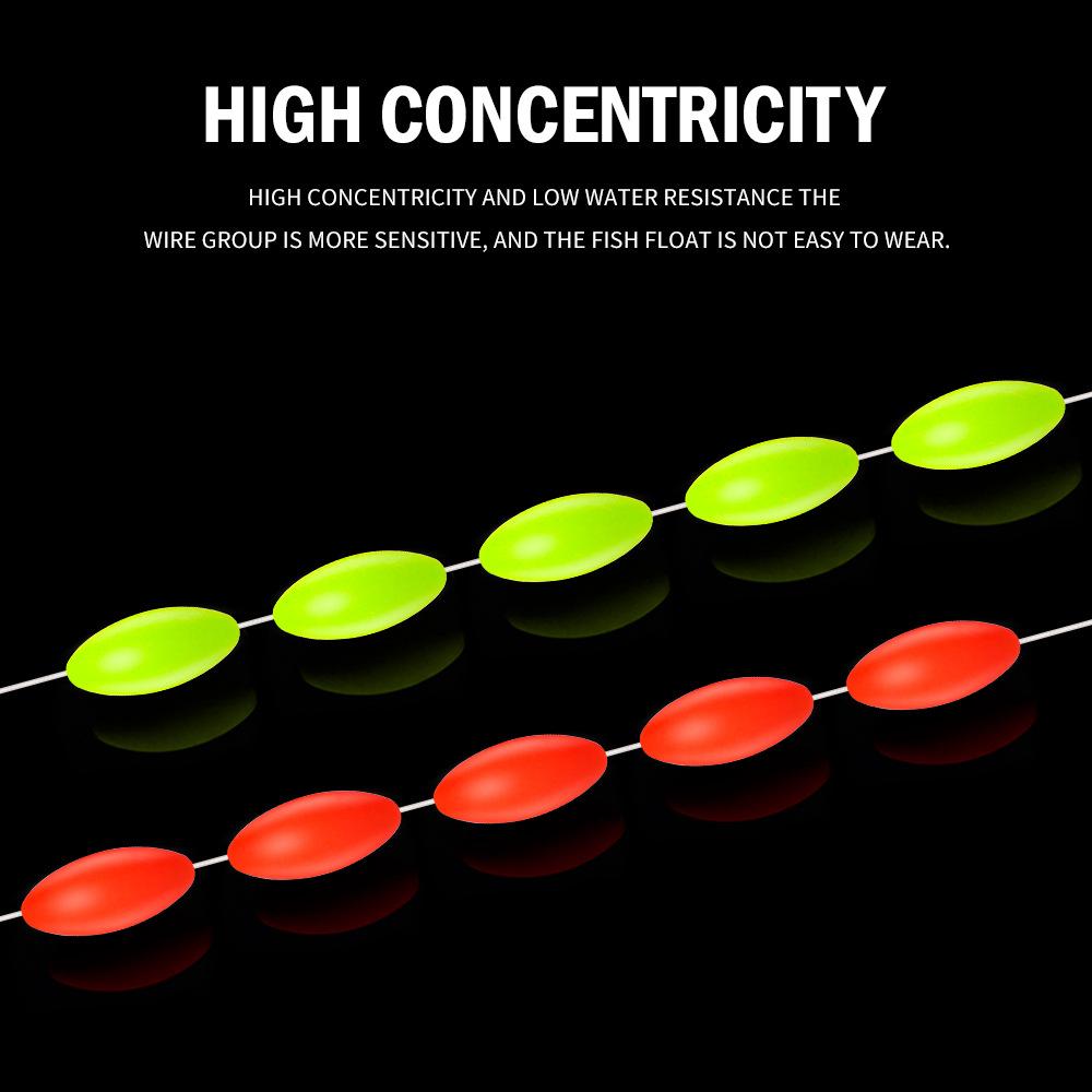 Seven Star Float Space Bean Traditional Eye Catching Elliptical Olive Shaped Fish Float 100 Pcs/Pack Fishing Gear Accessories