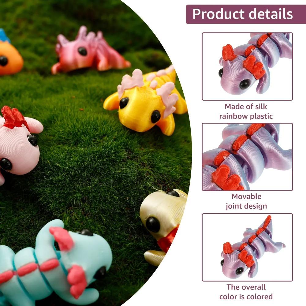 24/48ks 3D tištěné simulační hračky Axolotl figurka ohebný kloub mini senzorická axolotlí hračka zábavná 3D tištěná zvířecí hračka dekorace do domácnosti