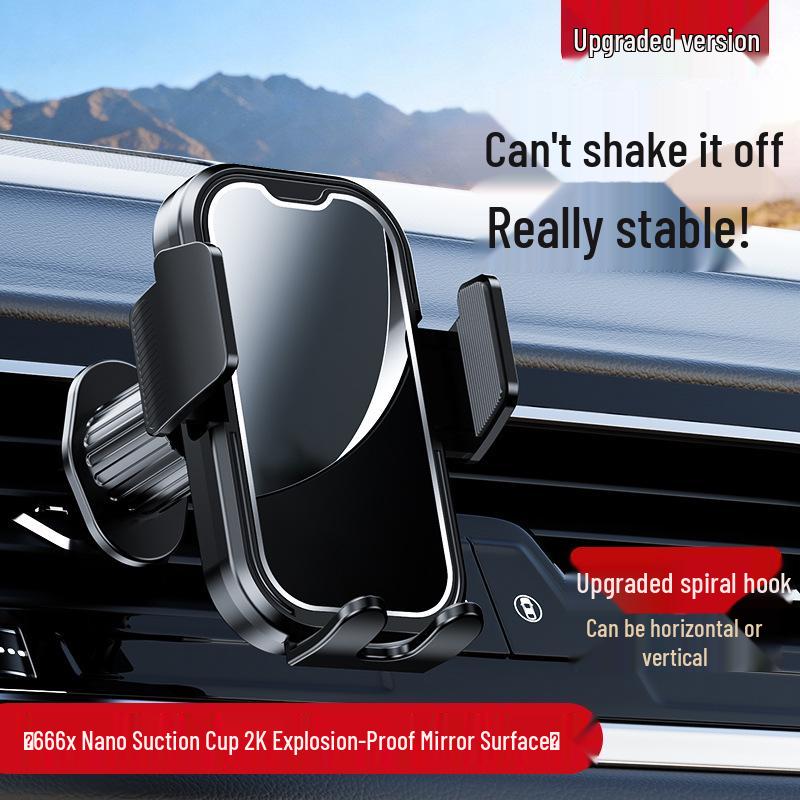 360° Rotating Car Air Vent Phone Holder with One-Button Lock for Universal Use