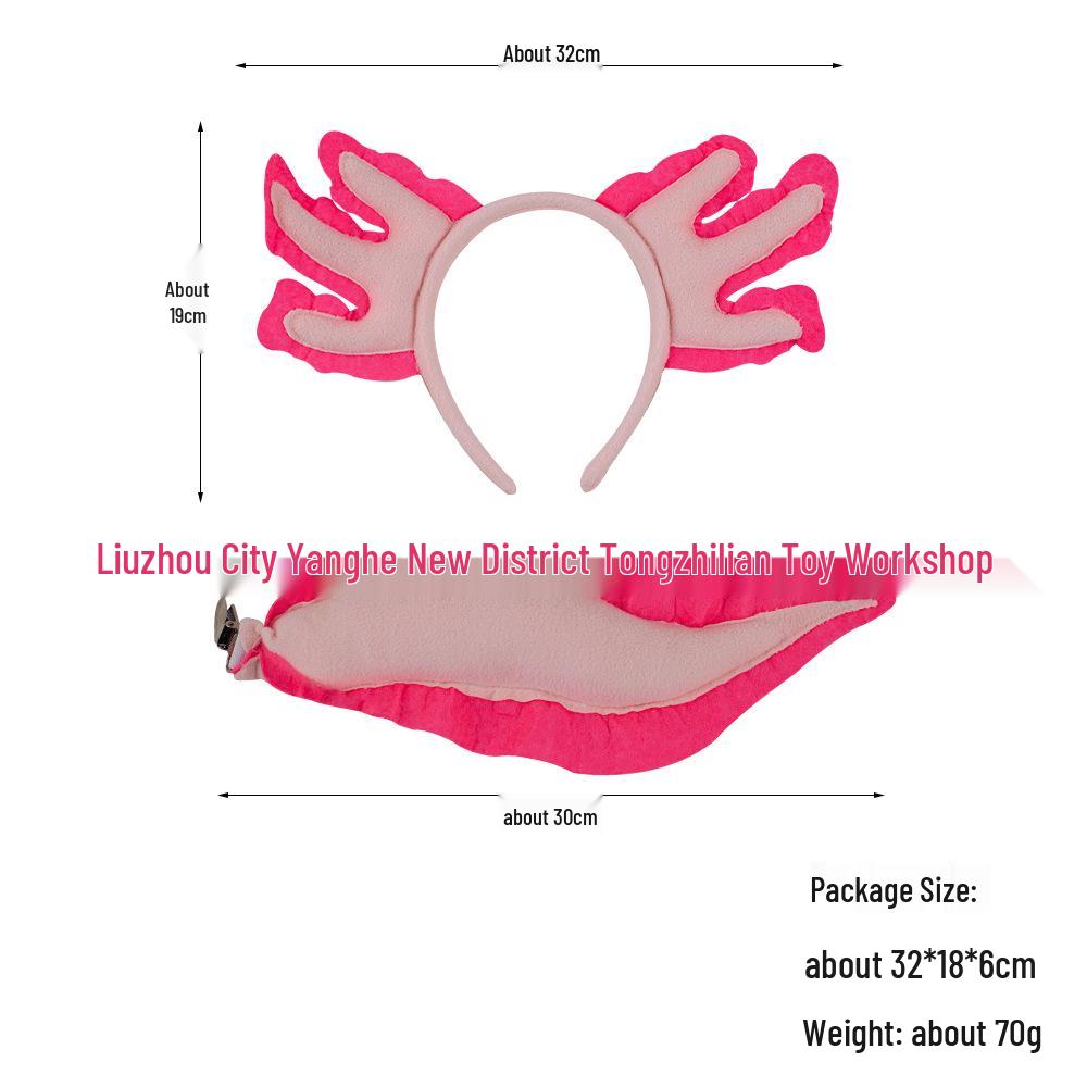 Набор ободков с головой аксолотля - Милые животные, принадлежности для вечеринок, для праздников и Хэллоуина