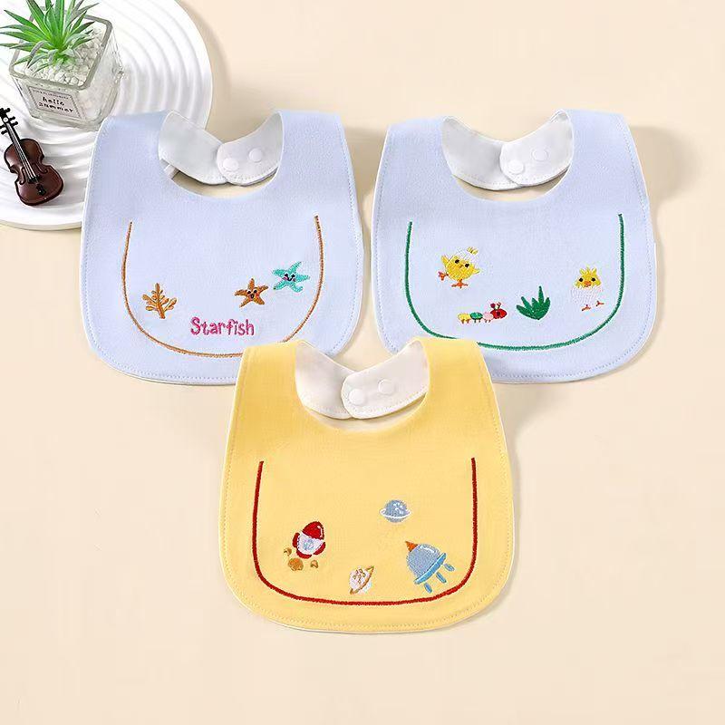 Waterproof Baby Bibs For Newborn Baby Boy Girl U Shape Infant Feeding Bib Embrodiery Saliva Towel Baby Aprons For Teeth Drool