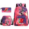 Mochila escolar de gran capacidad con correa para el hombro; set de tres piezas para estuche de lápices de estudiante