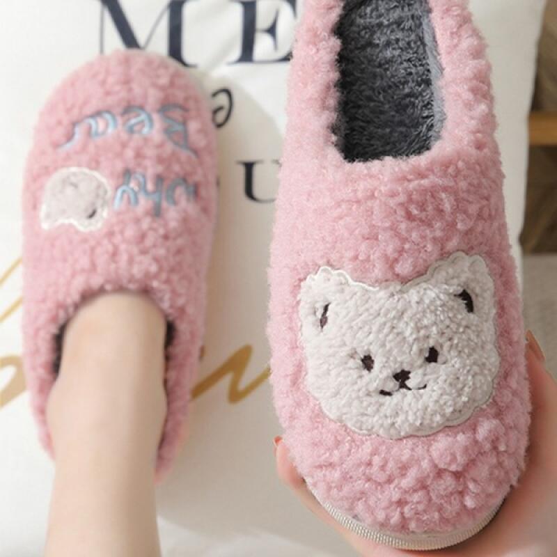 Почему тапочки из меха мишки Поггл Зимние Зимние тапочки Why Bear Pogle Gray 44-45