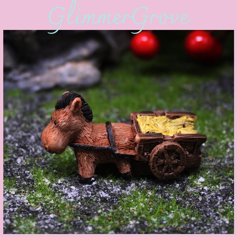 Resin Animal Car Miniature Garden Decor With Cute Donkey Figurine For Home And Gift
