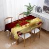 Christmas Tablecloths Holiday Decorations Santa Claus Printed Home Kitchen Table Stain -Resistant Tablecloths  Year Gifts