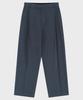 NOIRER 80S Classic One-Pleat Wide Slacks (Navy)