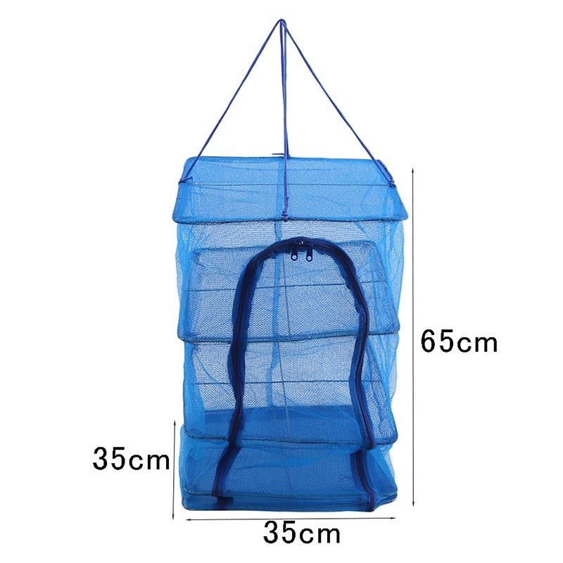 

Drying Fishing Net Foldable Hanging Vegetable Fish Dishes Dryer Bag Hanger Fish Fishing Flowers Buds Plants Organizer 4 Layers
