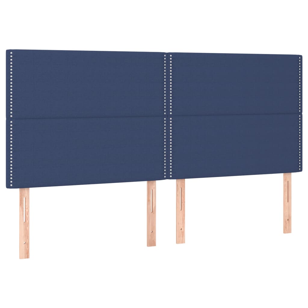 Bed Frame without Mattress Blue 200 x 200 cm Fabric
