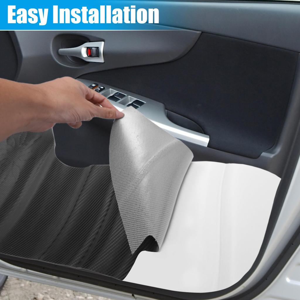 X AUTOHAUX Door Kick Scratch Carbon Fiber Compatible with Volvo XC40 2022 1 Set Guards, Prevention, Pattern, 2023,