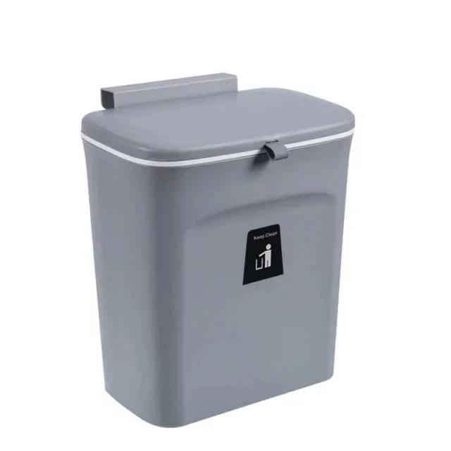 Non Perforated Sliding Cover Large Capacity Kitchen Waste Storage Bin, Household Kitchen Bathroom Wall Mounted Garbage Bin