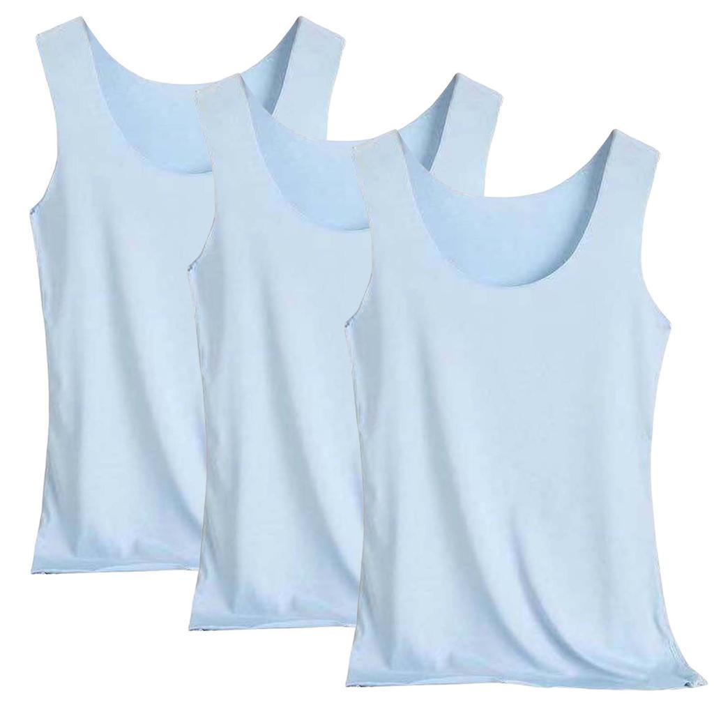 Women's Solid Color Tank Top Seamless Silk Undershirt Sleeveless Shirt