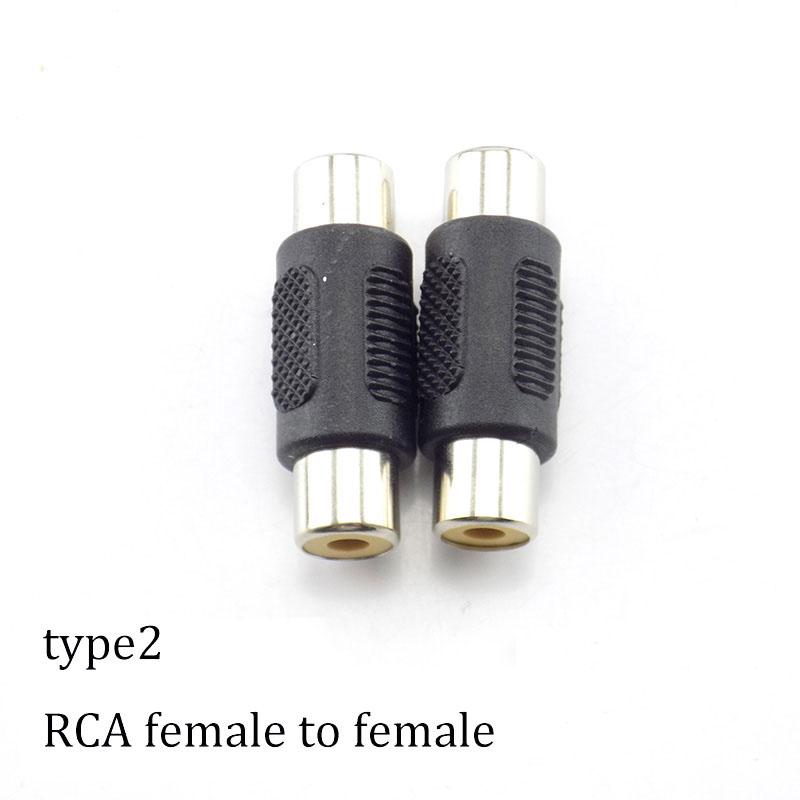 2pcs RCA Male Female To 2rca 3rca Male Female RCA Connector Splitter Adapter AV Video Audio T Plug RCA 2 3 Way Right Angel A1