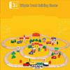 Urban Rail Transit Wooden Train Track & Building Blocks Set (100 Pcs)
