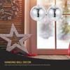 Lurrose Mirror Balls, 15cm, Set of 2, Hanging, Reflective, Disco Light, Christmas Decoration, Tree Ornament, Silver