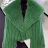 Imitation fox fur imitation fur coat winter big fur collar coat women's thickened long furry small fragrant wind