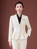 Elegant Collarless Women's Suit Set for Hotel Manager & Receptionist Spring/Autumn Workwear