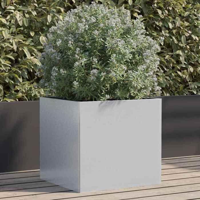 VidaXL Jardinière, Lit Surélevé, Bac à Fleurs, Pot de Plantes, Boîte à Fleurs Jardin Patio Terrasse, Argenté 42x40x39 cm 841557