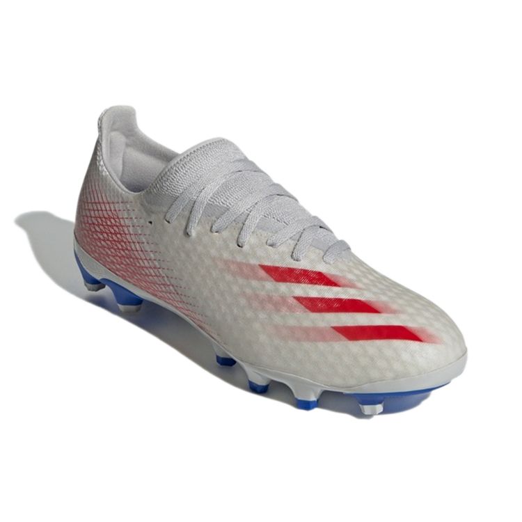 adidas X Ghosted 3 Round Toe Lace-Up MG (Rubber Short Studs) Durable Soccer Shoes Men Soccer Shoes Gray Red G54839