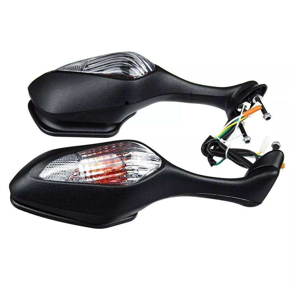 1 Pair Motorcycle Rear View Mirror Angle Adjustable Mirrors With Led Turn Signal Compatible For  Cbr1000rr 2008-2012
