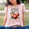 Peach Fruit Label Retro T Shirt Old School Fresh Farm Peachy Top Vintage Lover Crew Neck Botanical Vintage Fashion