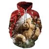 Christmas Halloween Cat Selfie 3D Print Hoodie Couples Casual Loose Fit