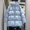 Jiangnan Women's Hooded Mid-Length Down Jacket 2026 - 90% White Goose Down