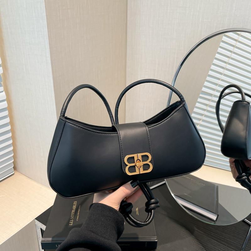 Stylish Mid-sized Urban Minimalist Pu Baguette Shoulder Bag For Everyday Use