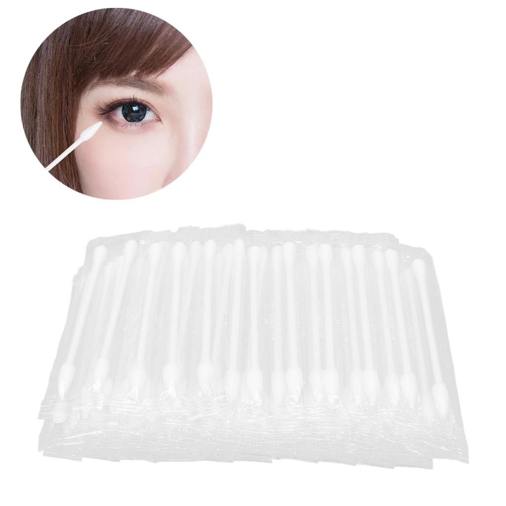 100 Stück Wattestäbchen mit Doppelkopf Einzelverpackung Einweg Reinigungs Make-up Wattestäbchen