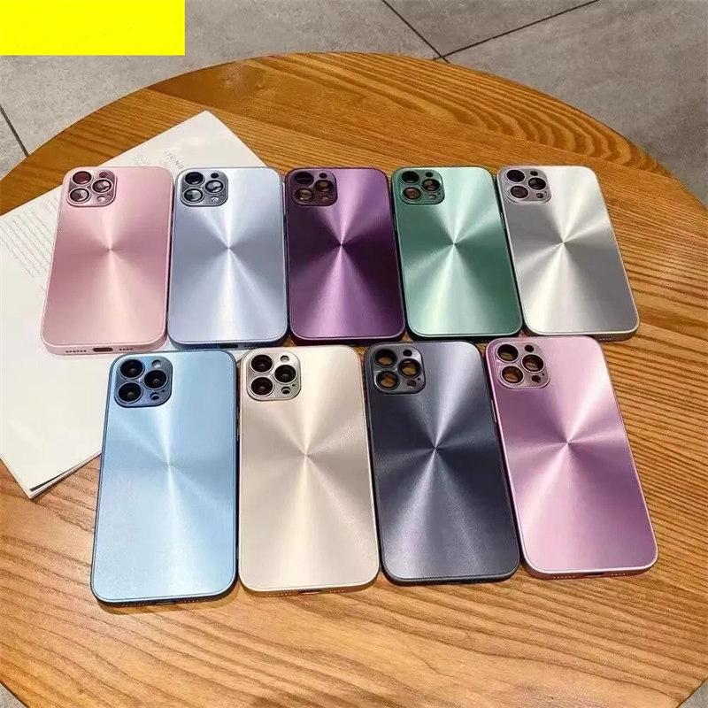 Husă nouă de lux Bling Laser Aurora de culoare solidă pentru iPhone 13 14Pro 12 11 14 Max Plus Coque, subțire, mată, rezistentă la șocuri