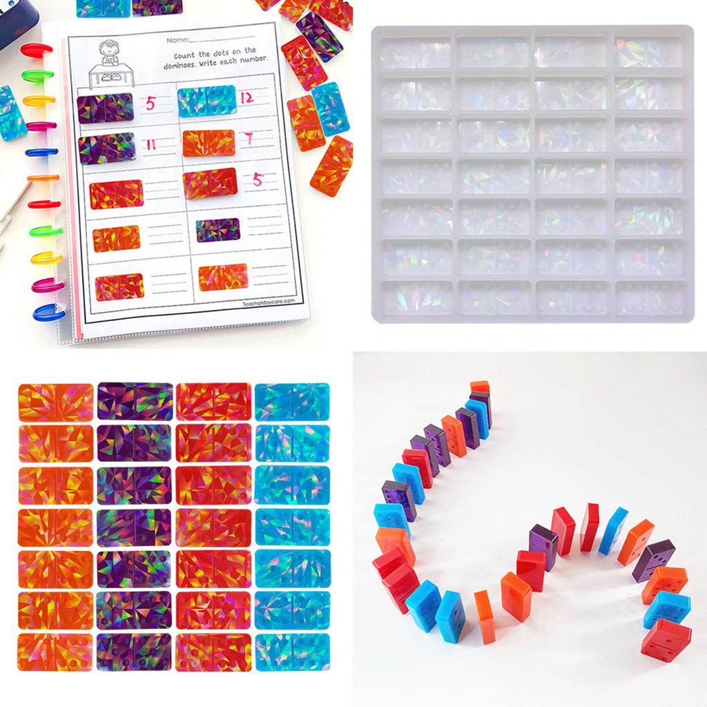 Flexible Silicone Three-dimensional Dominoes Ornament Crafts Decoration Mold Epoxy Resin Craft for Home Decoration