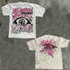 Y2K Men's Pattern T-Shirt-ELOHIM Paradise Road Slogan Printed Short Sleeve Crew Neck Casual Summer TShirt Vintage Fashion Street
