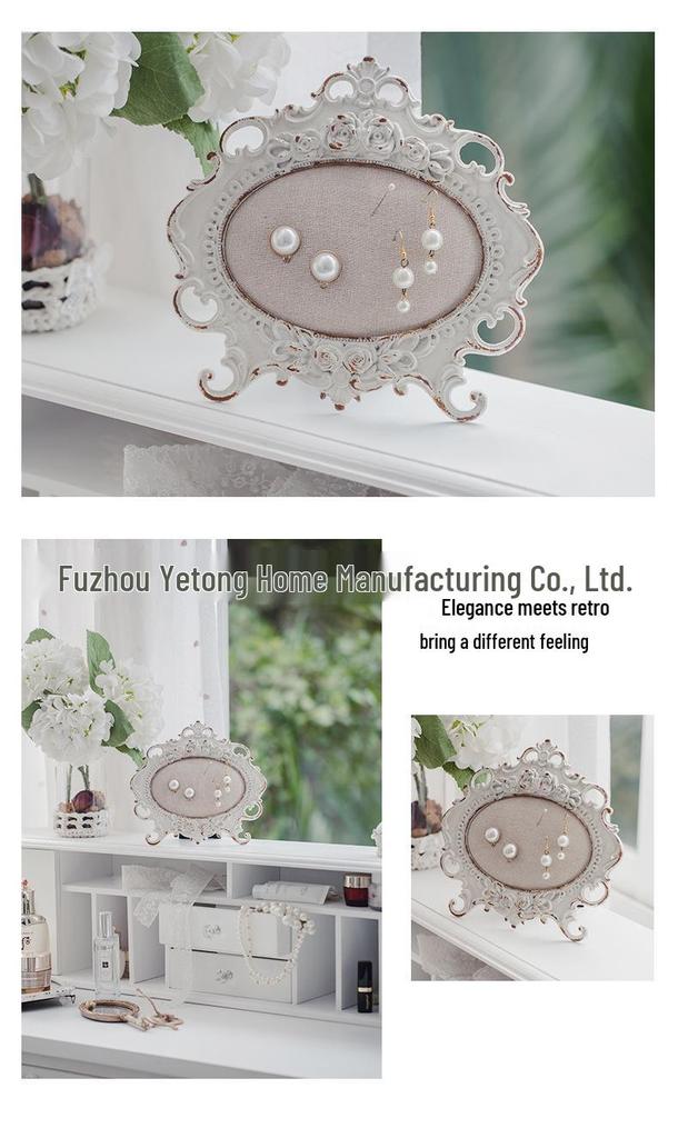 Mini Retro Jewelry Rack: Soft American-Style Vanity for Earrings and Nail Art