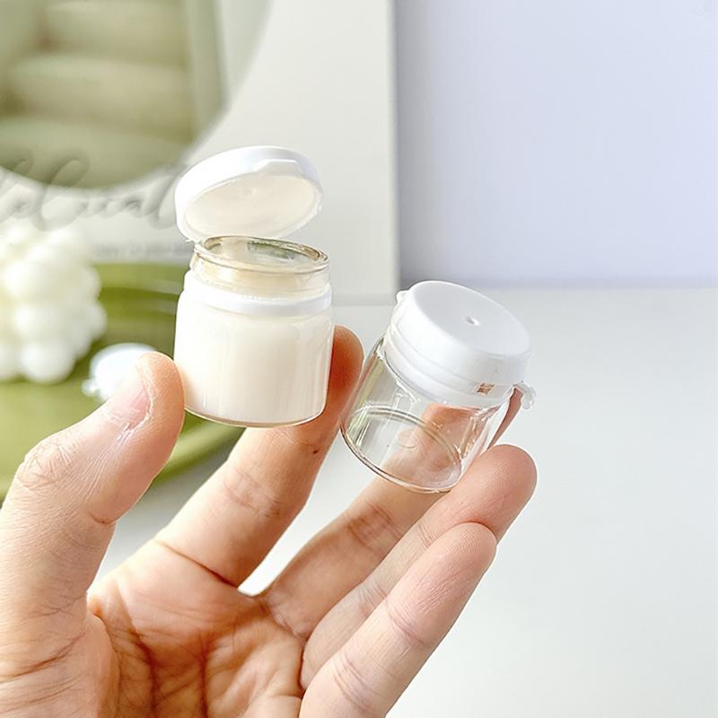 3/6/10Pcs Cosmetic Jars Travel Glass Containers Clear Buttercream Bottles With Lids & Inner Plug Mini Refillable Boxes