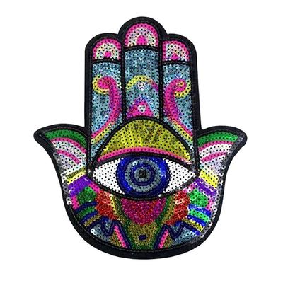 Hand Auge Aufbügler Pailletten Nähen Stickaufnäher für Kleidung Jacken T-Shirt Hoodies
