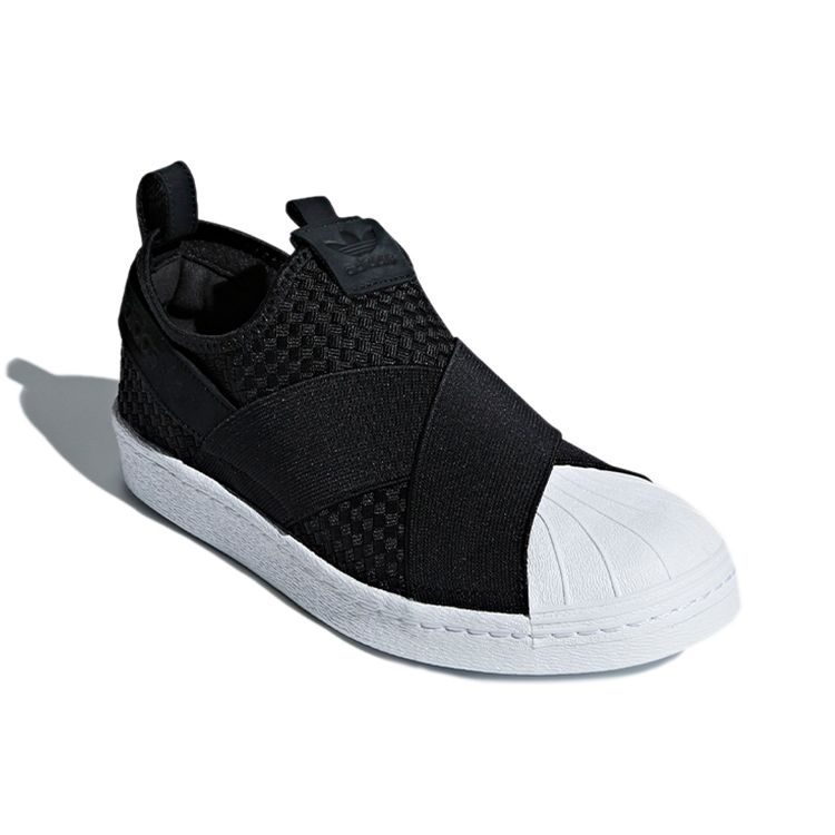 Adidas Originals Superstar Slip-On Lightweight Breathable Low-Top Skate Shoes Unisex Sneakers Black CQ2487